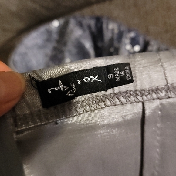 RUBY rox silver strapless dress size 9 - Picture 7 of 7